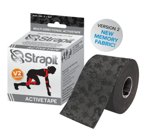 Poza cu DYNAMIC ACTIVETAPE 5CM x 5M - GRI/NEGRU STRAPIT