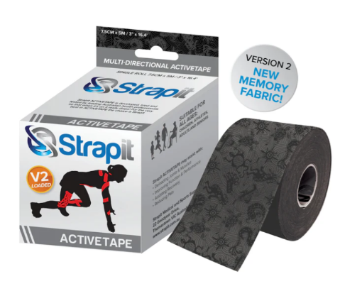 Poza cu DYNAMIC ACTIVETAPE 7,5CM x 5M  - GRI/NEGRU STRAPIT