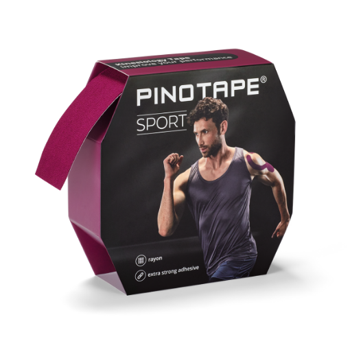 Poza cu Banda Kinesio PINOTAPE® Sport - 31m Visiniu